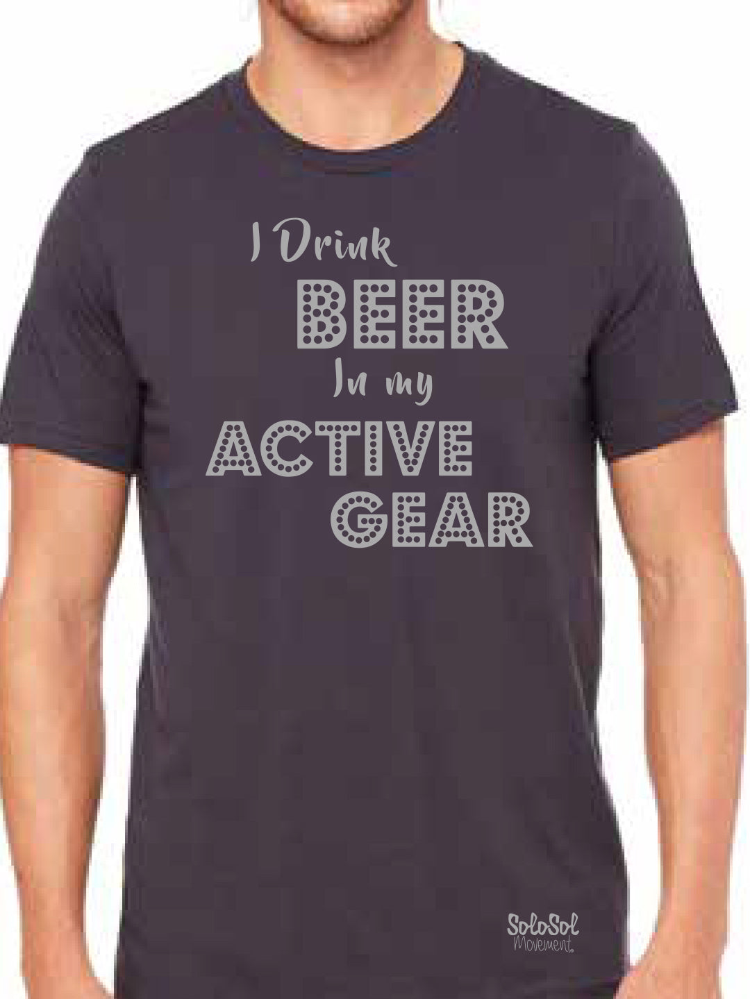 Graphic Tee Unisex "I Drink Beer in My Active Gear" Charcoal Gray