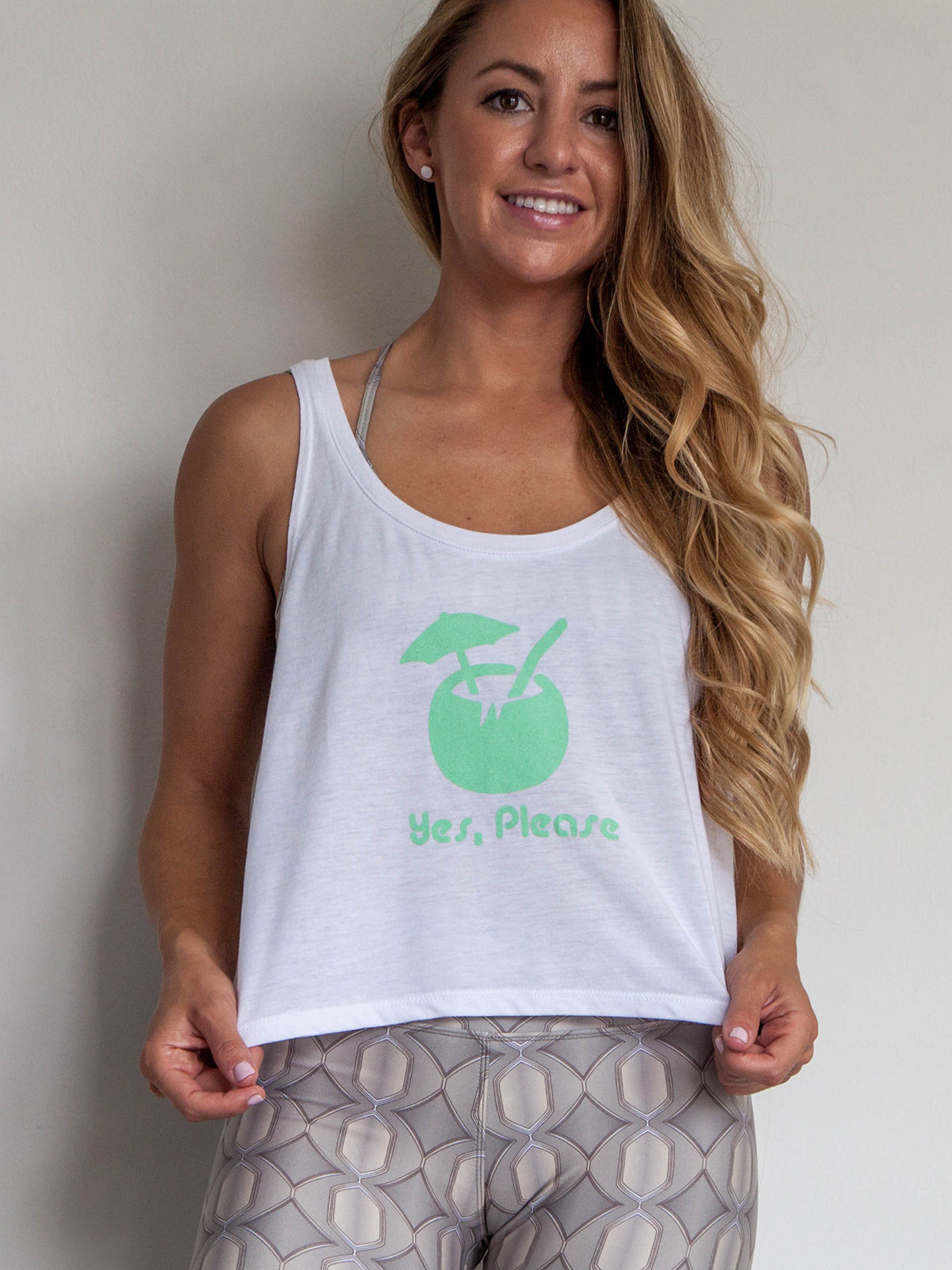 Graphic Tank "Yes Please" Coconut White