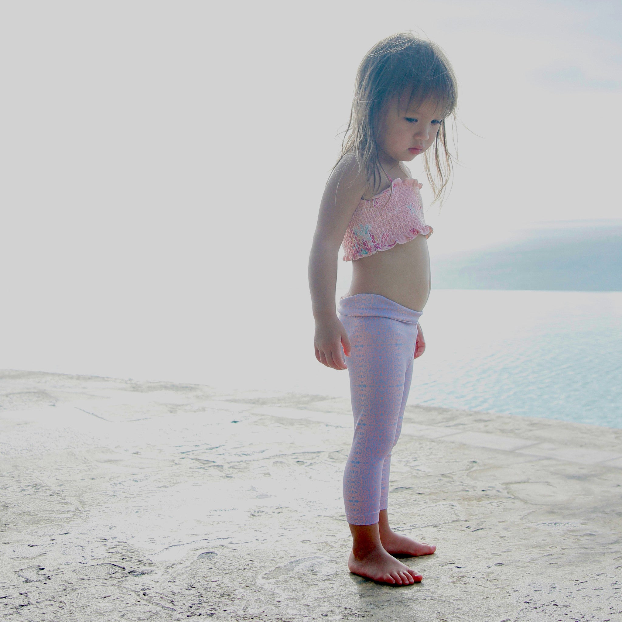 Kids Baja Leggings Pink & Baby Blue Leopard Alpha Print