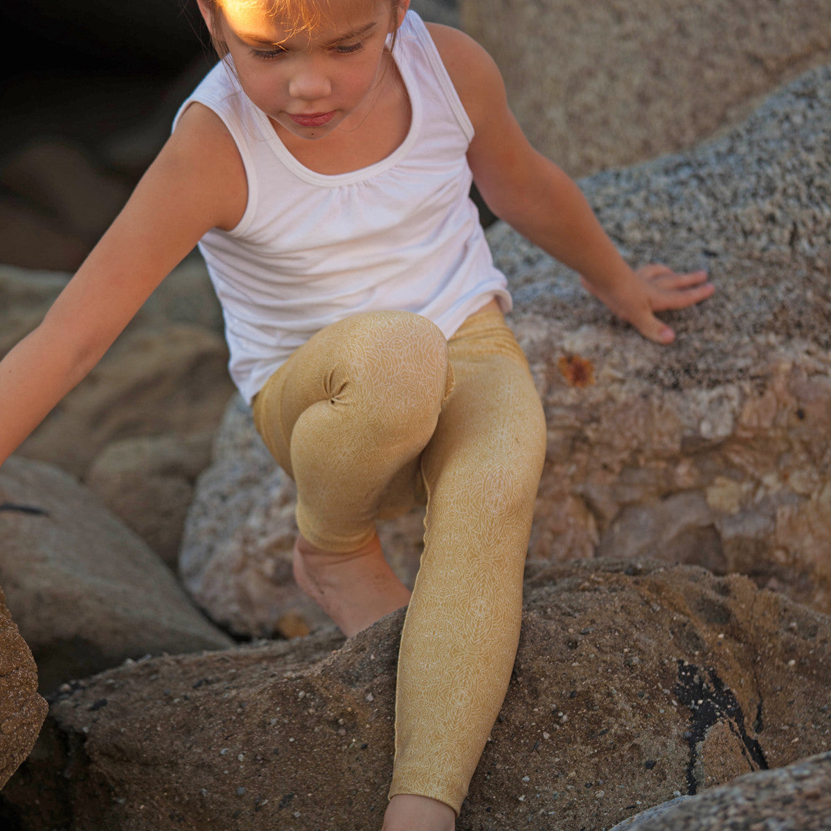 Kids Baja Leggings Gold Icon Print