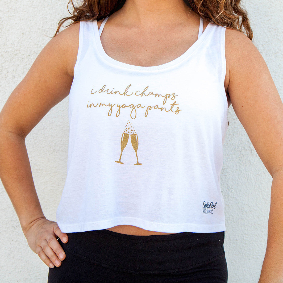 Graphic Tank "I Drink Champs in My Yoga Pants" White