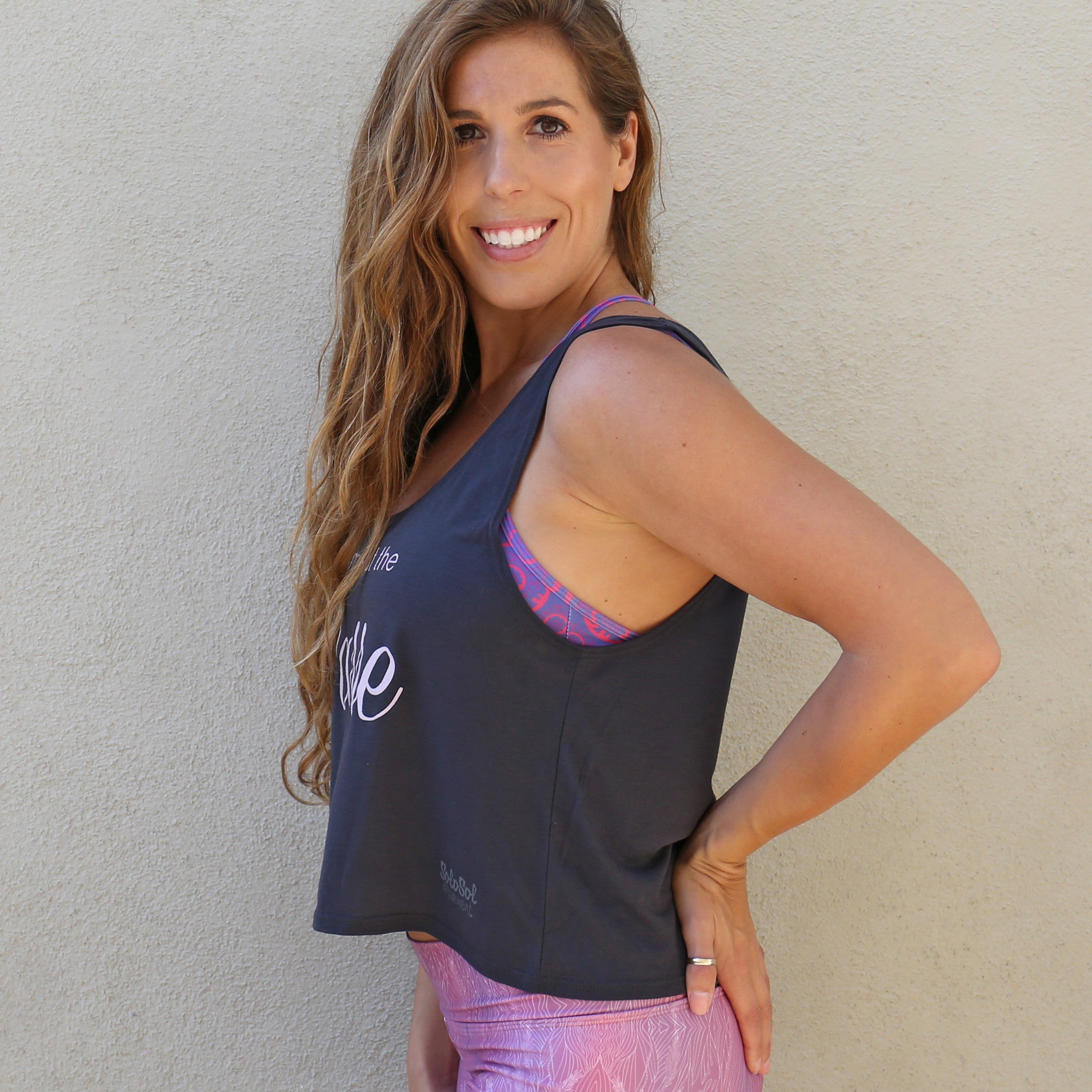 Graphic Tank "Meet Me At The Barre" Charcoal Grey